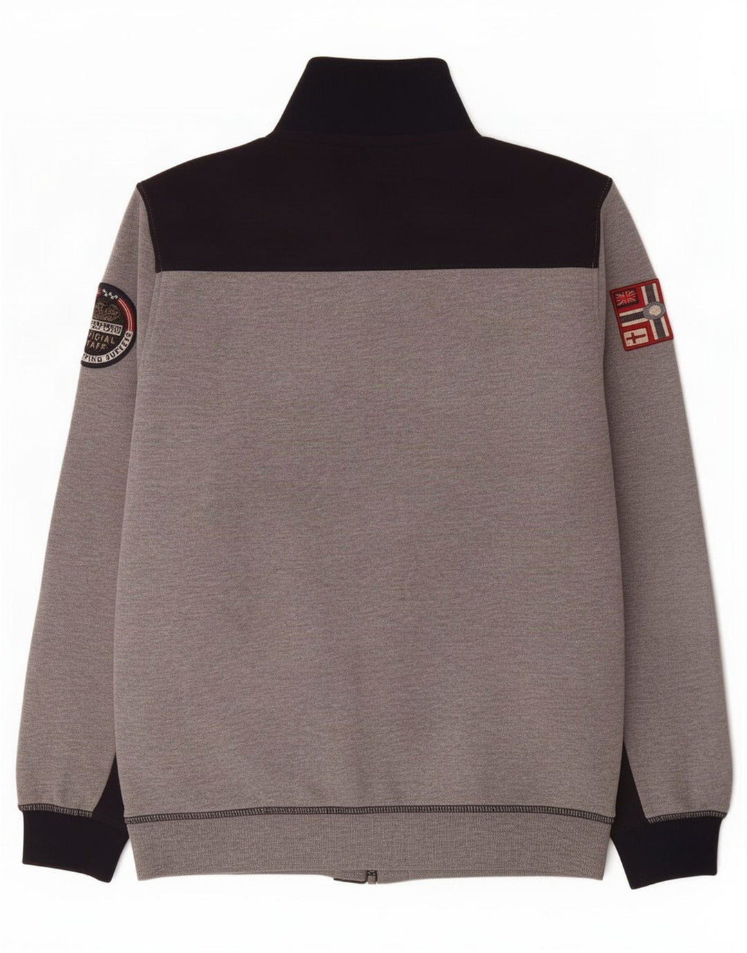 Napapijri Mens Graphic Tracksuit Top Jacket Medium Grey Colourblock Cotton