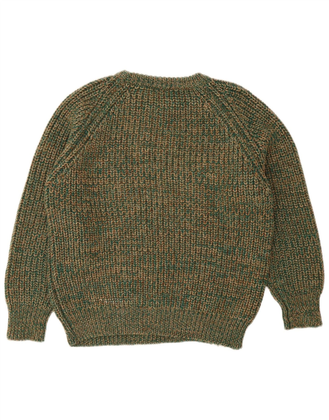 Vintage Womens Crew Neck Jumper Sweater IT 42 Medium Green Flecked Wool