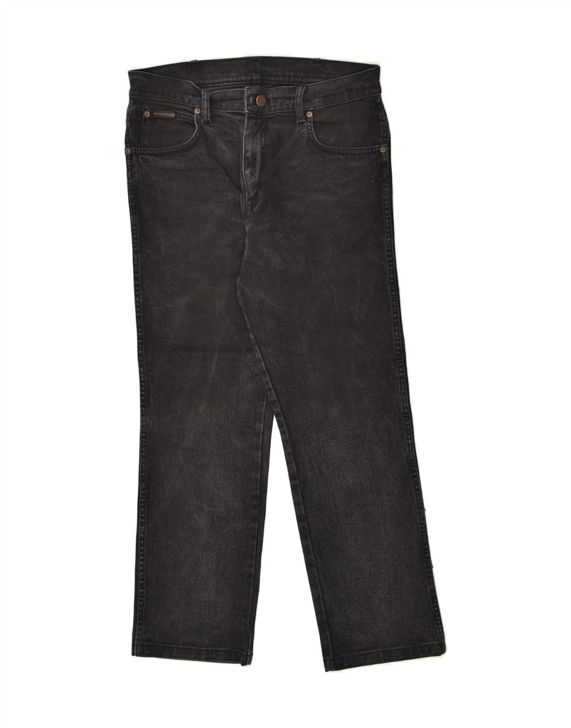 WRANGLER Mens Texas Stretch Straight Jeans W33 L30  Black Cotton | Vintage Wrangler | Thrift | Second-Hand Wrangler | Used Clothing | Messina Hembry 