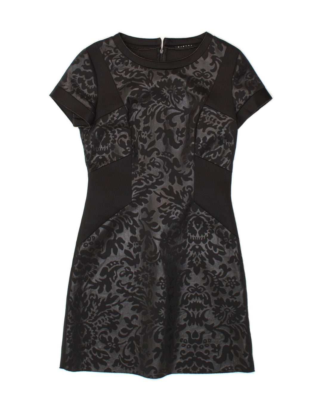 SISLEY Womens Sheath Dress UK 12 Medium Black Floral Vintage Sisley and Second-Hand Sisley from Messina Hembry 