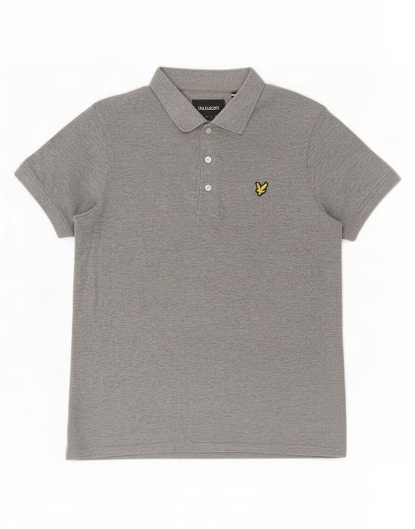 Lyle & Scott Mens Polo Shirt Large Grey Cotton