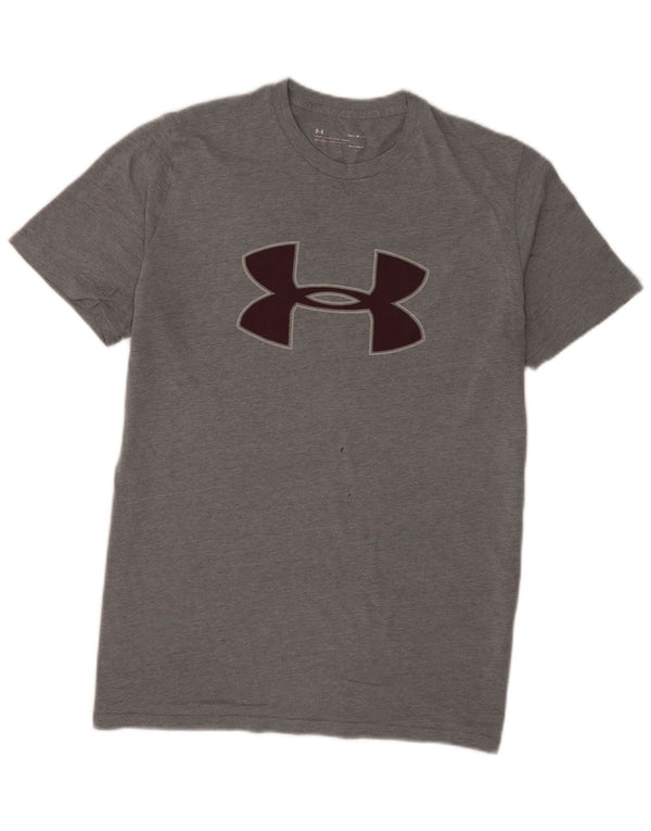 Under Armour Mens Heat Gear Graphic T-Shirt Top Medium Grey