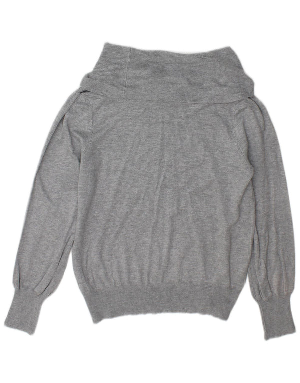 Marks & Spencer Womens Roll Neck Jumper Sweater UK 12 Medium Grey Viscose