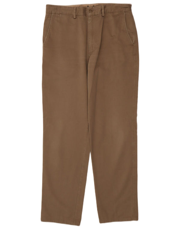 Avirex Mens Straight Chino Trousers W34 L33 Beige Cotton