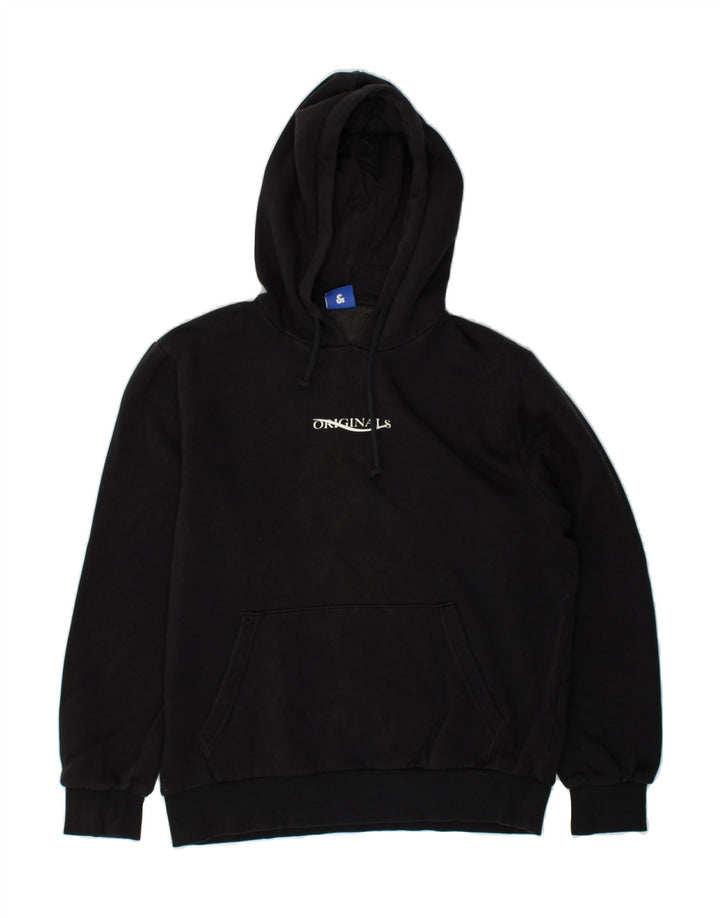 JACK & JONES Mens Graphic Hoodie Jumper Small Black Cotton | Vintage Jack & Jones | Thrift | Second-Hand Jack & Jones | Used Clothing | Messina Hembry 
