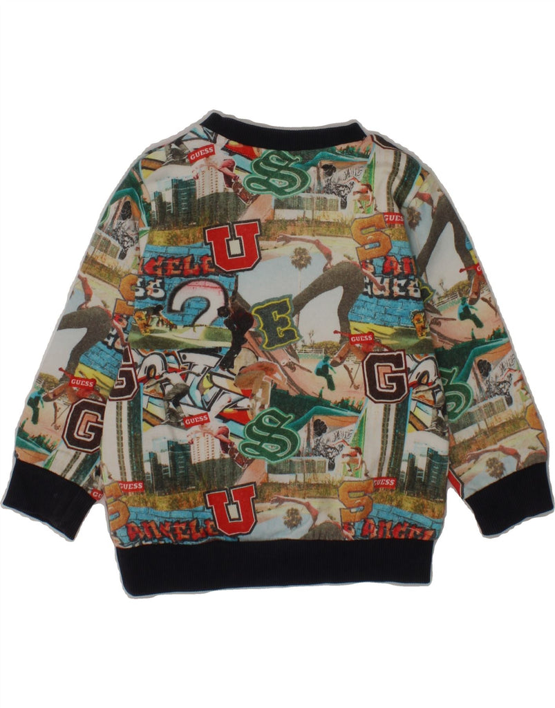 GUESS Baby Boys Graphic Sweatshirt Jumper 9-12 Months Multicoloured Cotton Vintage Guess and Second-Hand Guess from Messina Hembry 