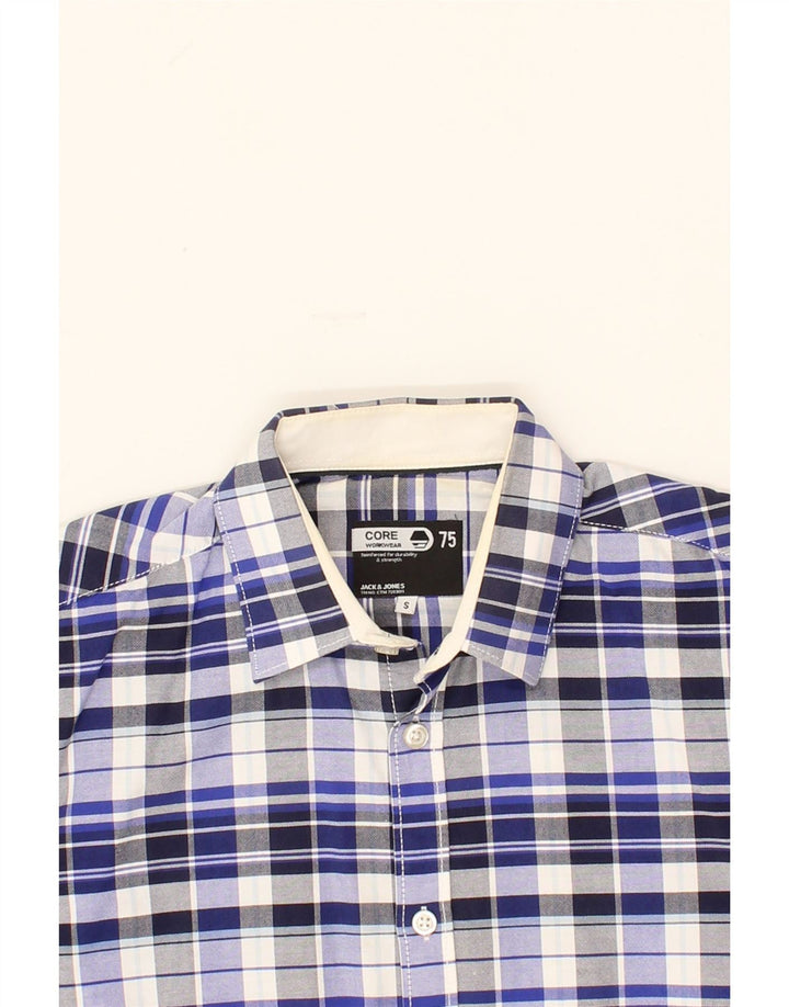 JACK & JONES Mens Shirt Small Blue Check Cotton Vintage Jack & Jones and Second-Hand Jack & Jones from Messina Hembry 