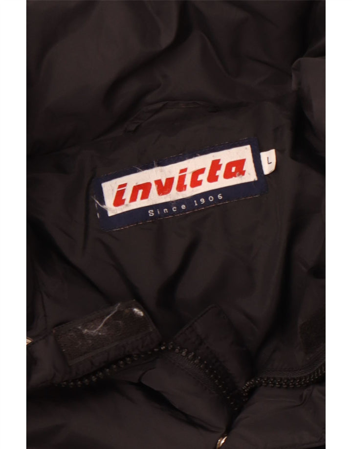 INVICTA Mens Hooded Padded Jacket UK 40 Large Black Polyamide