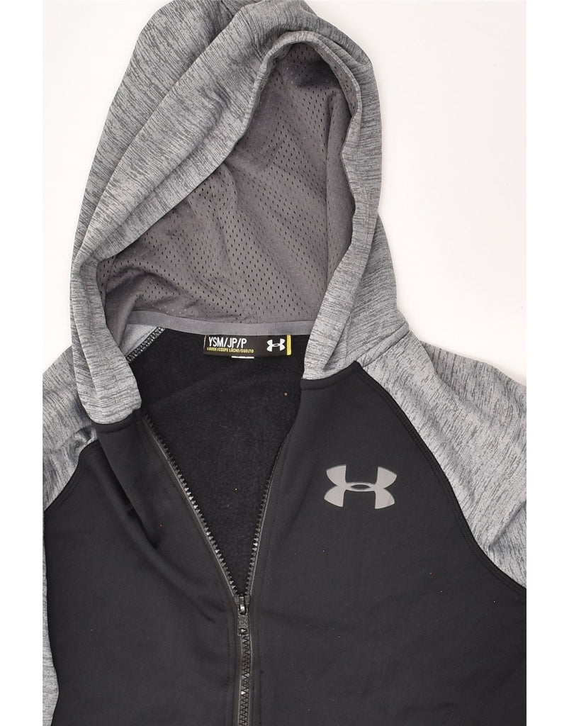 UNDER ARMOUR Boys Graphic Zip Hoodie Sweater 7-8 Years Small Black | Vintage Under Armour | Thrift | Second-Hand Under Armour | Used Clothing | Messina Hembry 