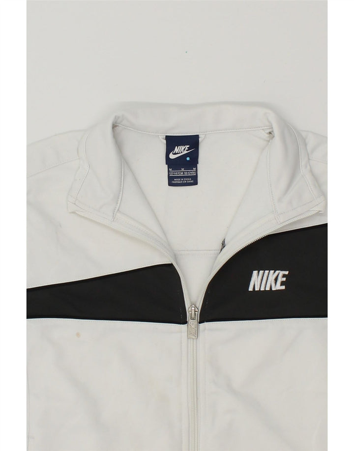 NIKE Boys Tracksuit Top Jacket 10-11 Years Medium White Colourblock