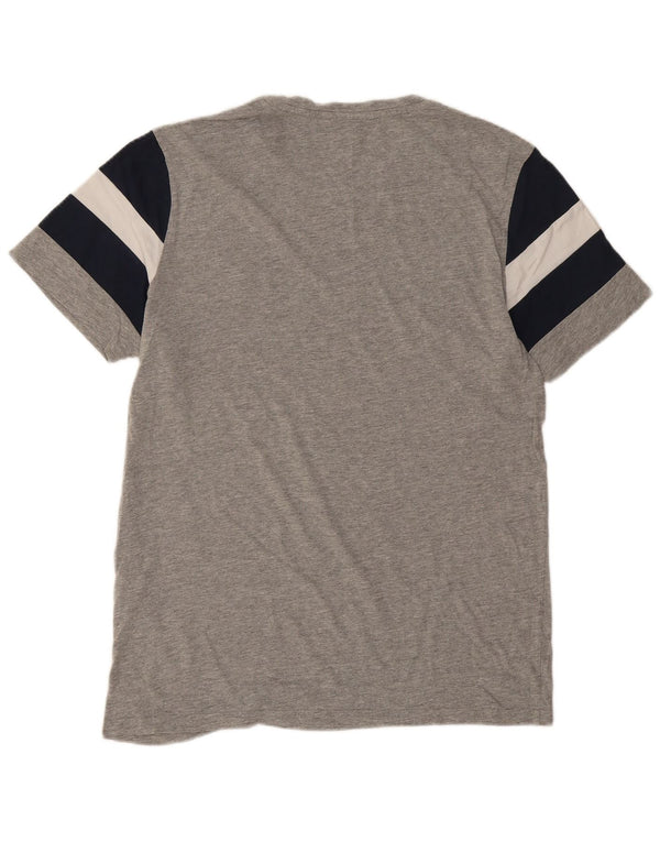 Jack & Jones Mens Regular Fit T-Shirt Top Large Grey Colourblock Cotton