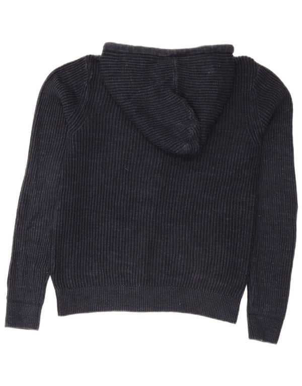 Fat Face Mens Hooded Cardigan Sweater Small Navy Blue Cotton