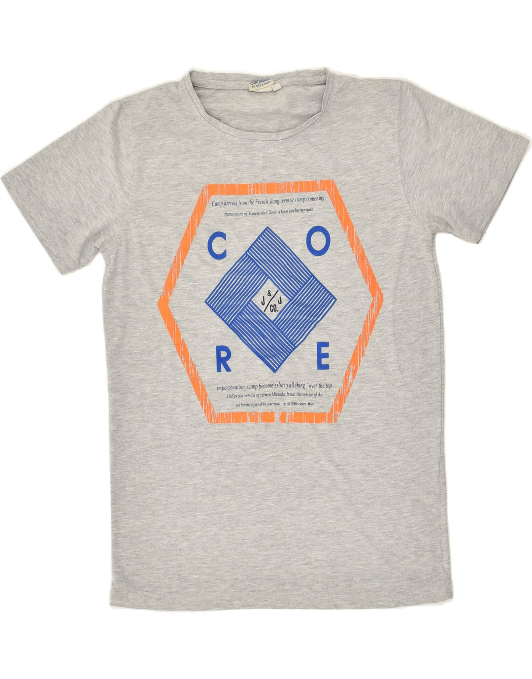 JACK & JONES Womens Graphic T-Shirt Top UK 14 Medium Grey Cotton | Vintage Jack & Jones | Thrift | Second-Hand Jack & Jones | Used Clothing | Messina Hembry 