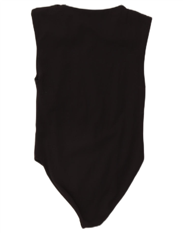 Zara Womens Sleeveless Bodysuit UK 14 Large Black Polyamide