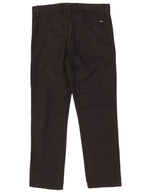 Tommy Hilfiger Womens Straight Chino Trousers W30 L27 Black Cotton
