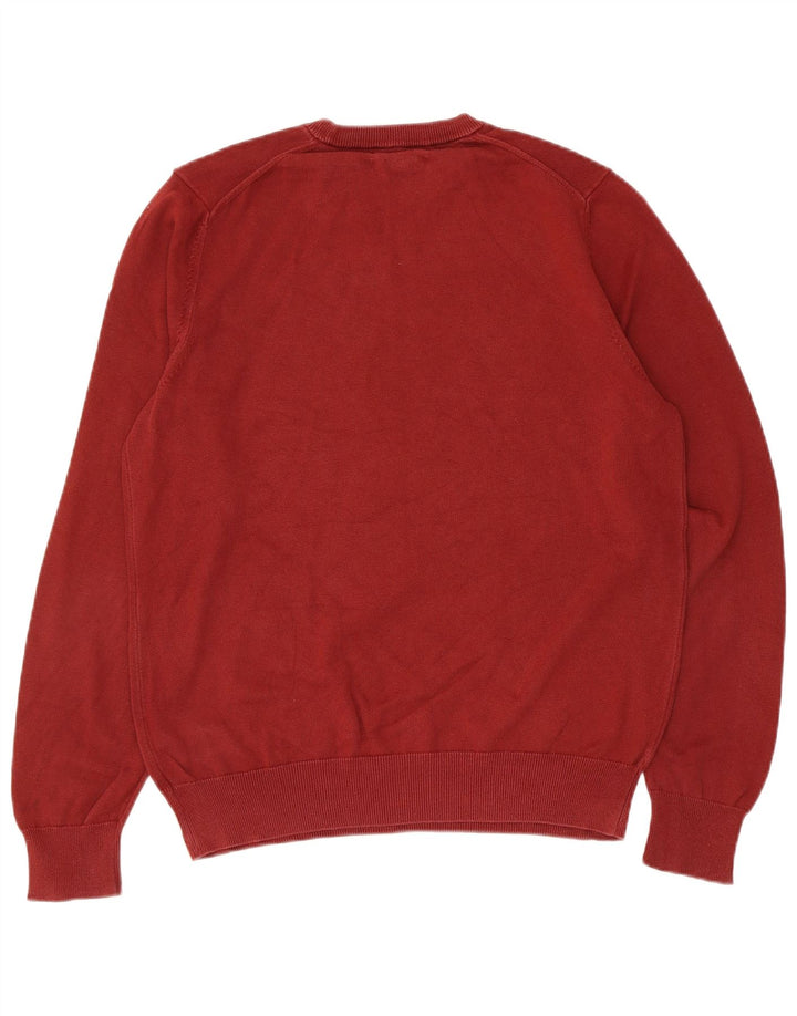 Marks & Spencer Mens Crew Neck Jumper Sweater Medium Burgundy Cotton