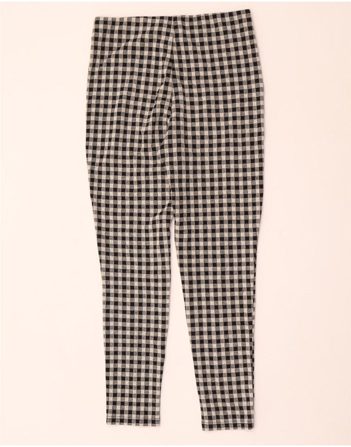 Zara Womens Leggings Large W30 L29 Grey Gingham Polyester
