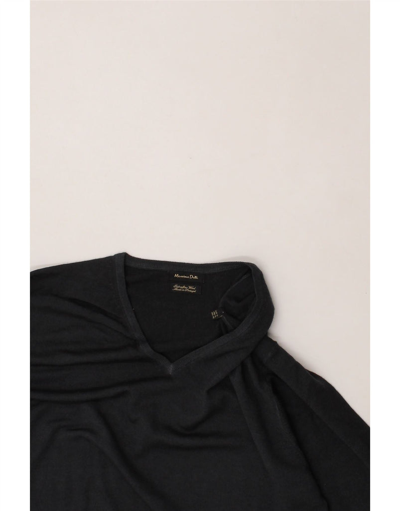 MASSIMO DUTTI Mens V-Neck Jumper Sweater XL Grey Wool Vintage Massimo Dutti and Second-Hand Massimo Dutti from Messina Hembry 