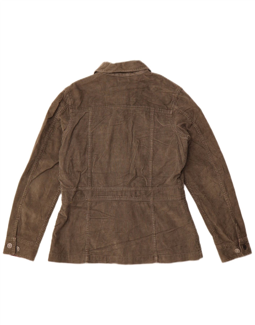 Eddie Bauer Womens Loose Fit Corduroy Jacket UK 10 Small Khaki Cotton