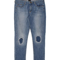 MOSSIMO Womens Boyfriend Distressed Cropped Jeans US 10 Large W34 L28 Blue Vintage Mossimo and Second-Hand Mossimo from Messina Hembry 