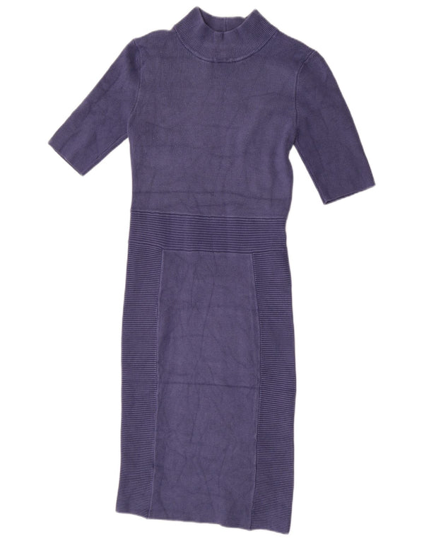 Guess Womens Short Sleeves Jumper Dress UK 8 Small Purple Rayon