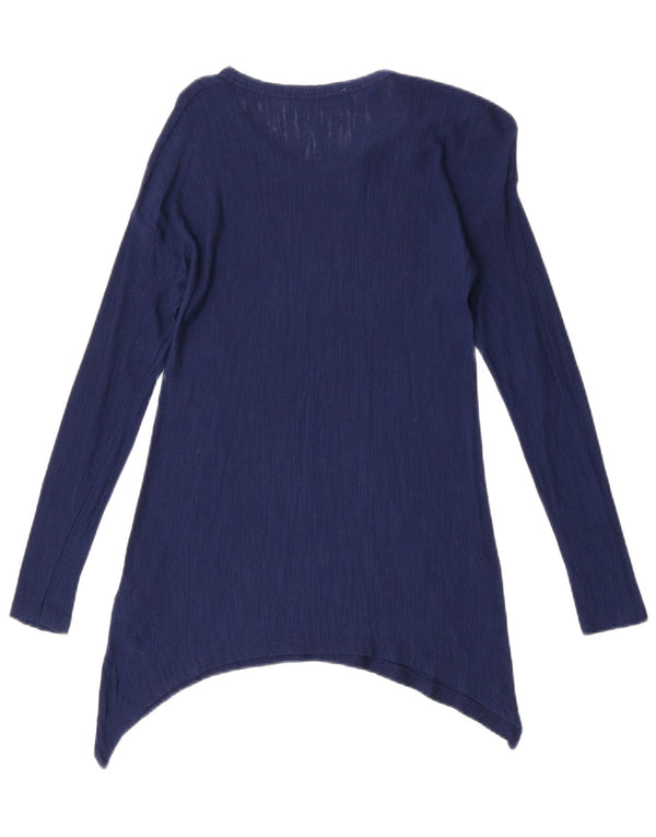 Zara Womens Asymmetric Tunic Top UK 10 Small Blue Viscose