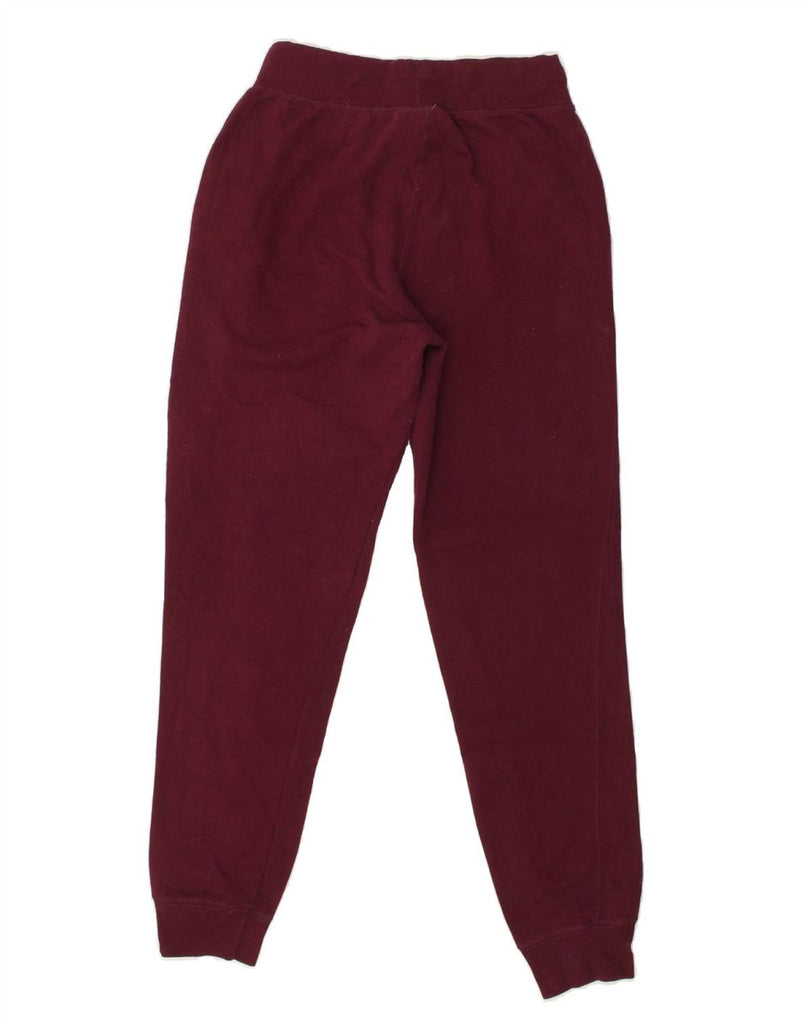 CHAMPION Womens Tracksuit Trousers Joggers UK 8 Small Burgundy Cotton | Vintage Champion | Thrift | Second-Hand Champion | Used Clothing | Messina Hembry 