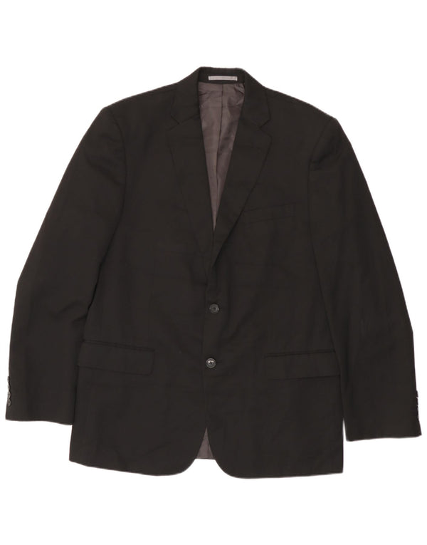 Marks & Spencer Mens Long 2 Button Blazer Jacket UK 42 Large Black