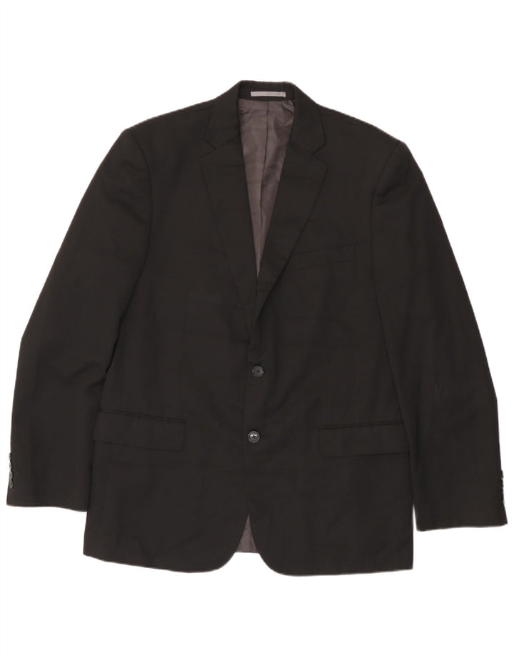 Marks & Spencer Mens Long 2 Button Blazer Jacket UK 42 Large Black