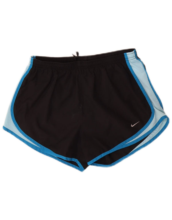 Nike Womens Sport Shorts UK 14 Medium Black Colourblock