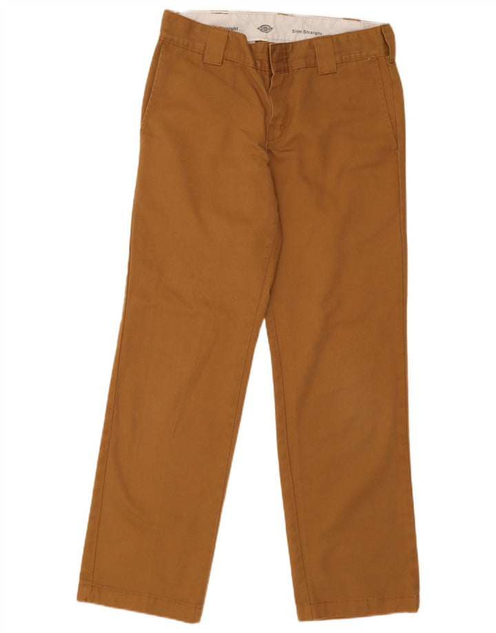 Dickies Mens Slim Straight Chino Trousers W30 L32 Brown Polyester