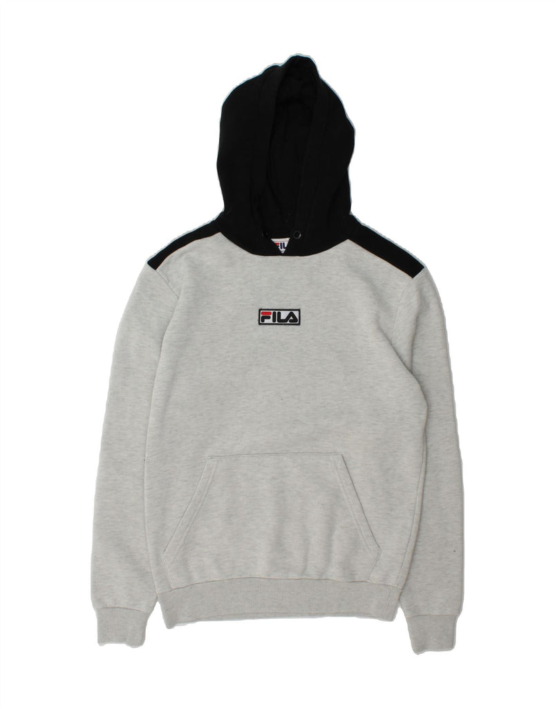 FILA Mens Hoodie Jumper XS Grey Colourblock Cotton Vintage Fila and Second-Hand Fila from Messina Hembry 