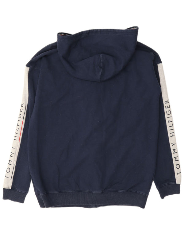 Tommy Hilfiger Boys Zip Hoodie Sweater 15-16 Years Navy Blue Colourblock