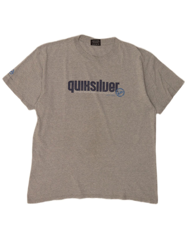 QUIKSILVER Mens Graphic T-Shirt Top XL Grey Cotton