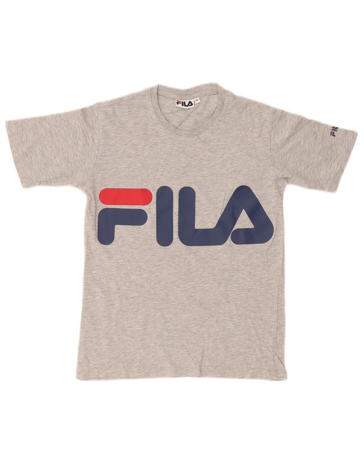 Fila Mens Graphic T-Shirt Top XS Grey Flecked