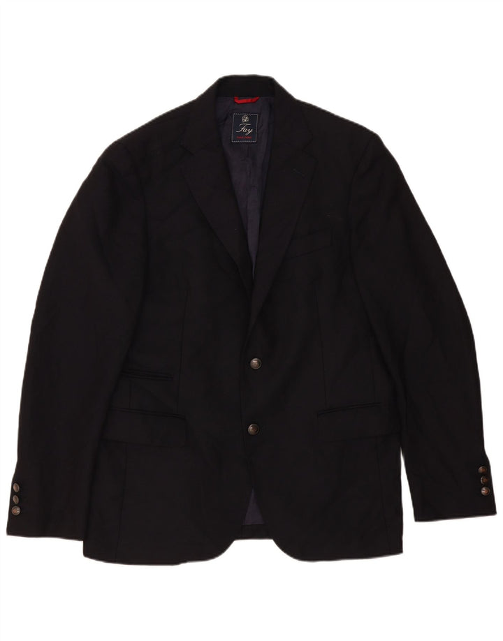 Fay Mens 2 Button Blazer Jacket IT 52 XL Navy Blue