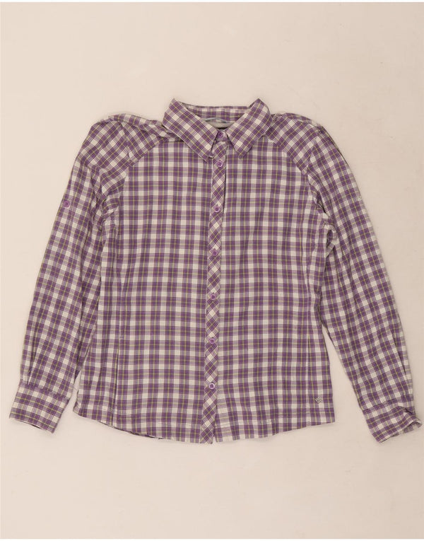 Columbia Womens Omni-Wick Shirt UK 14 Medium Purple Check