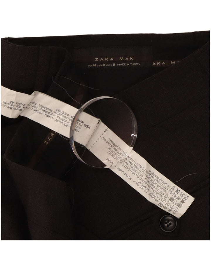 Zara Mens Straight Suit Trousers EU 40 Medium W31 L30 Grey Polyester