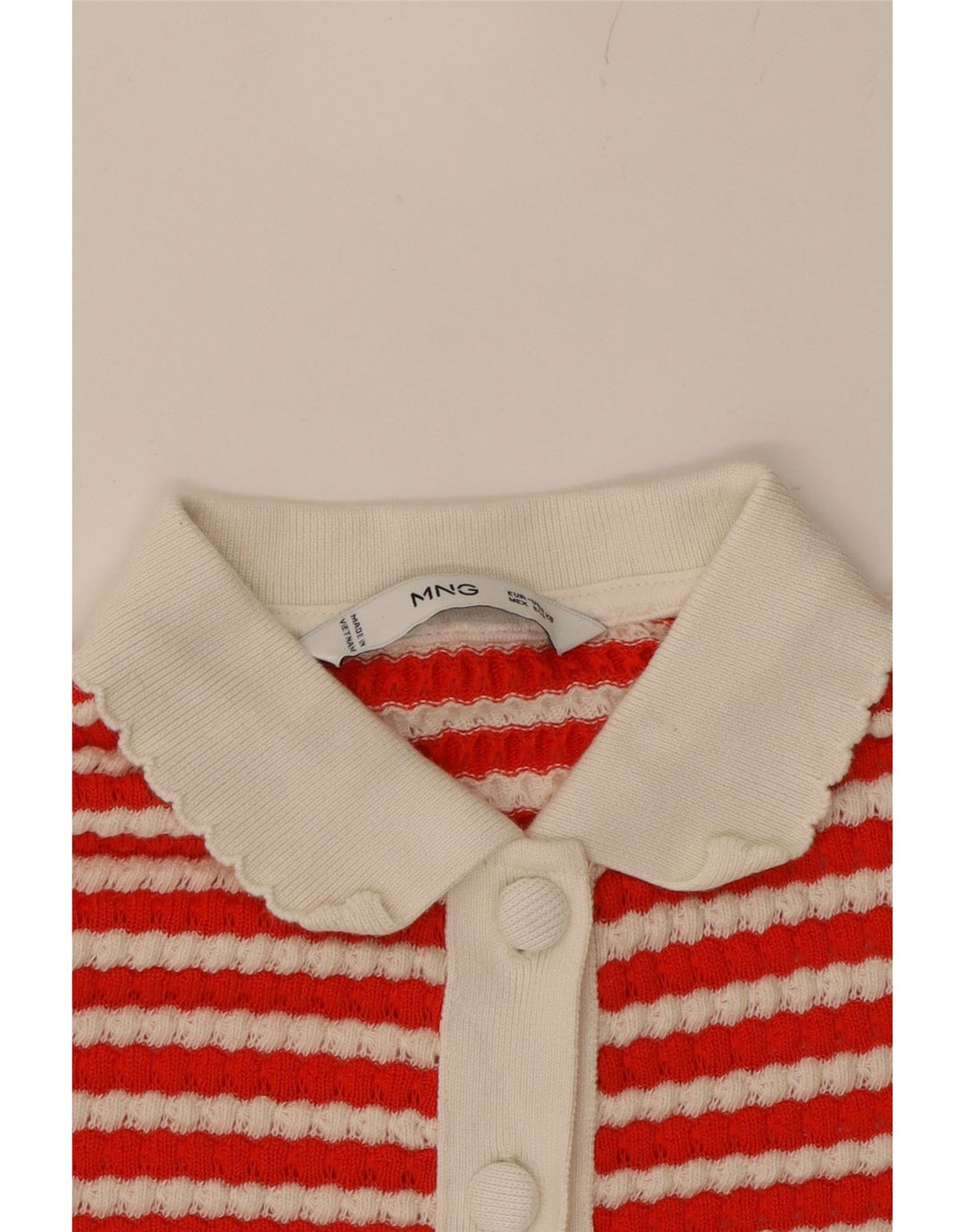 MANGO Girls Blouse Top 7-8 Years XS Red Striped Cotton Vintage Mango and Second-Hand Mango from Messina Hembry 
