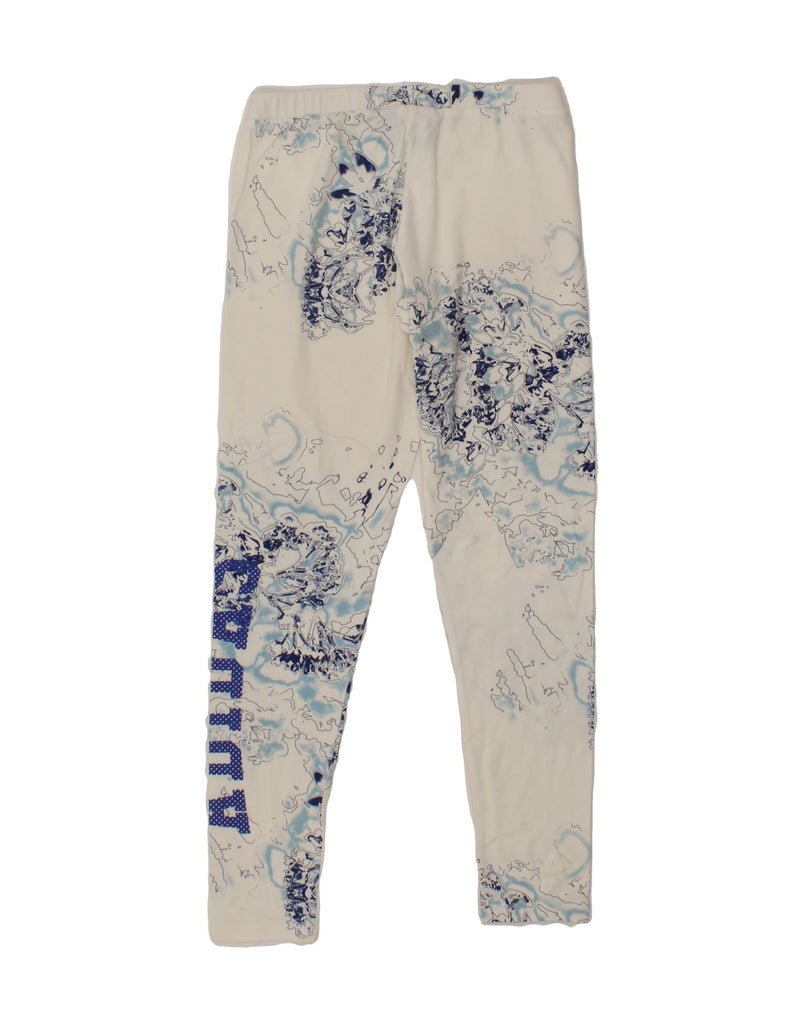 ADIDAS Womens Graphic Leggings UK 10 Small White Floral Vintage Adidas and Second-Hand Adidas from Messina Hembry 