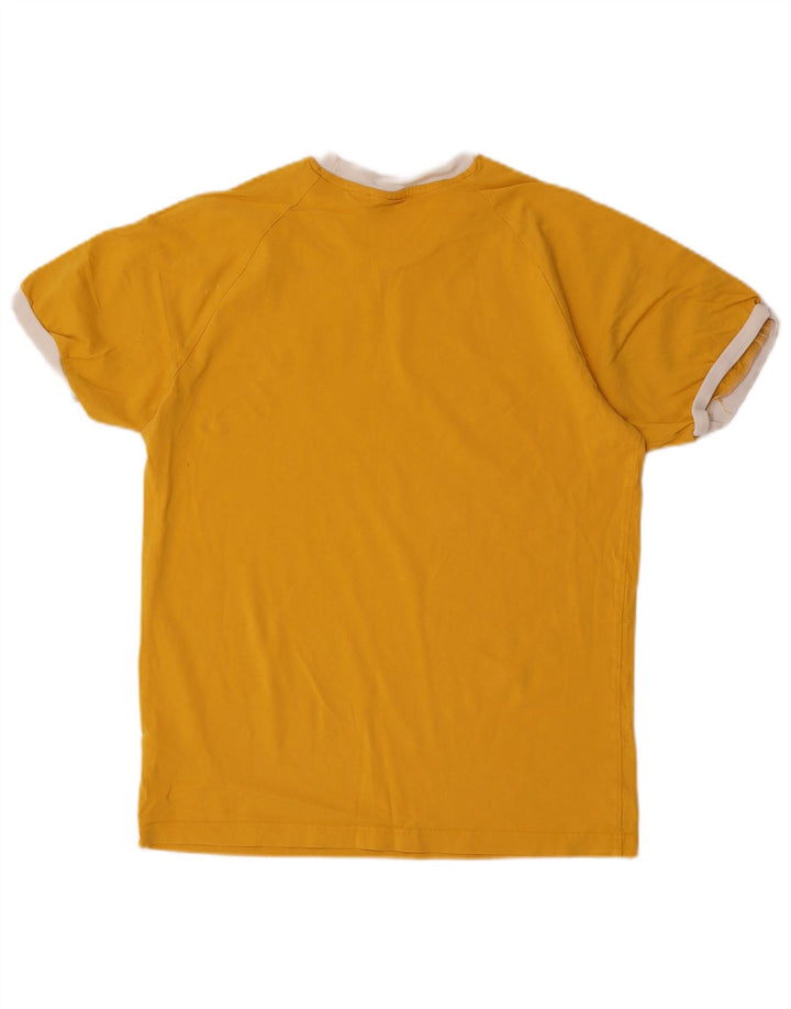 Adidas Mens T-Shirt Top Medium Yellow Cotton