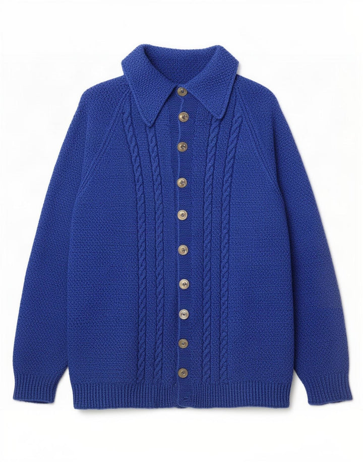 Vintage Mens Cardigan Sweater Medium Blue