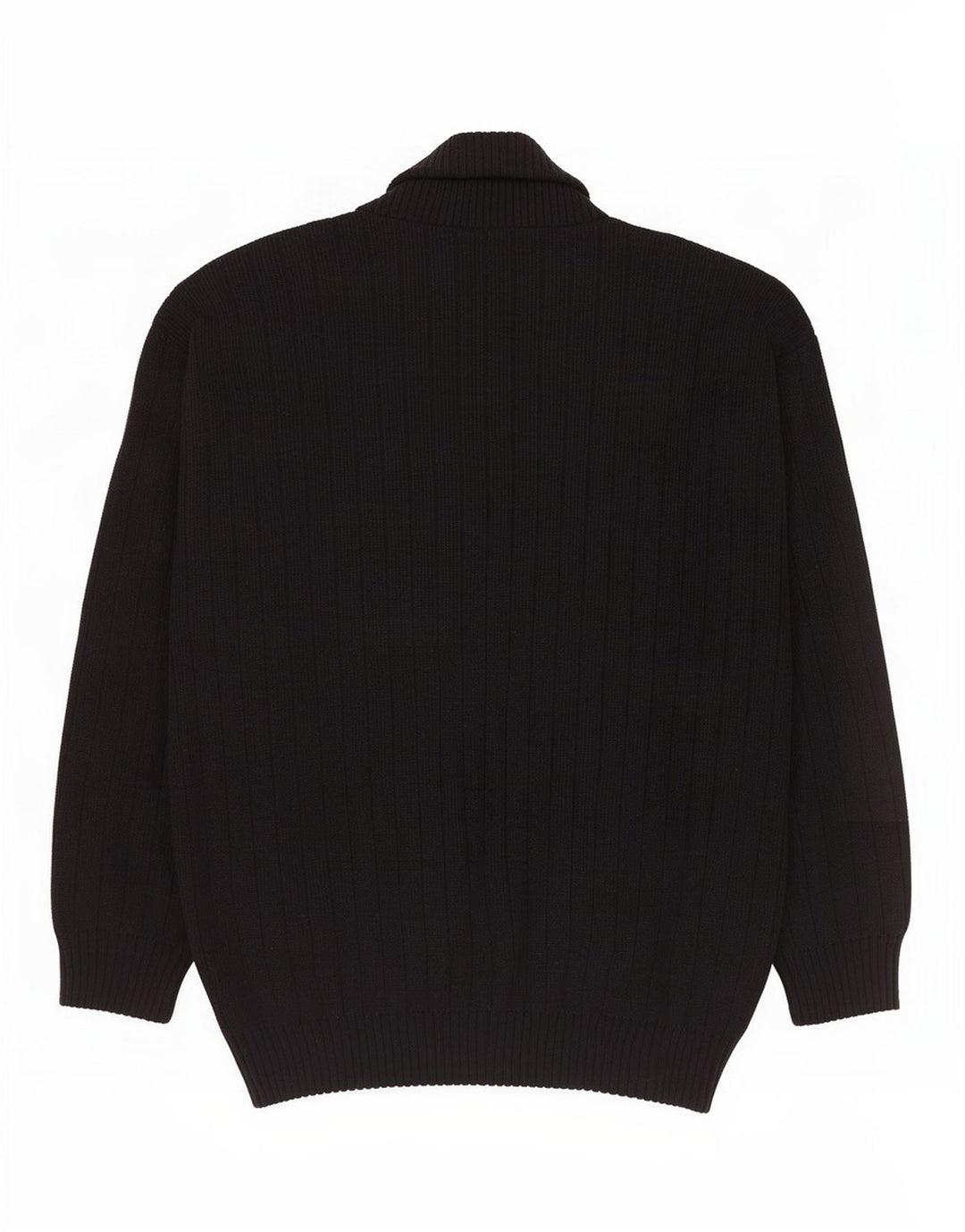 Finnegan Mens Cardigan Sweater Large Black Fair Isle Acrylic