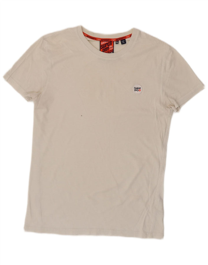 SUPERDRY Mens T-Shirt Top Medium White Cotton