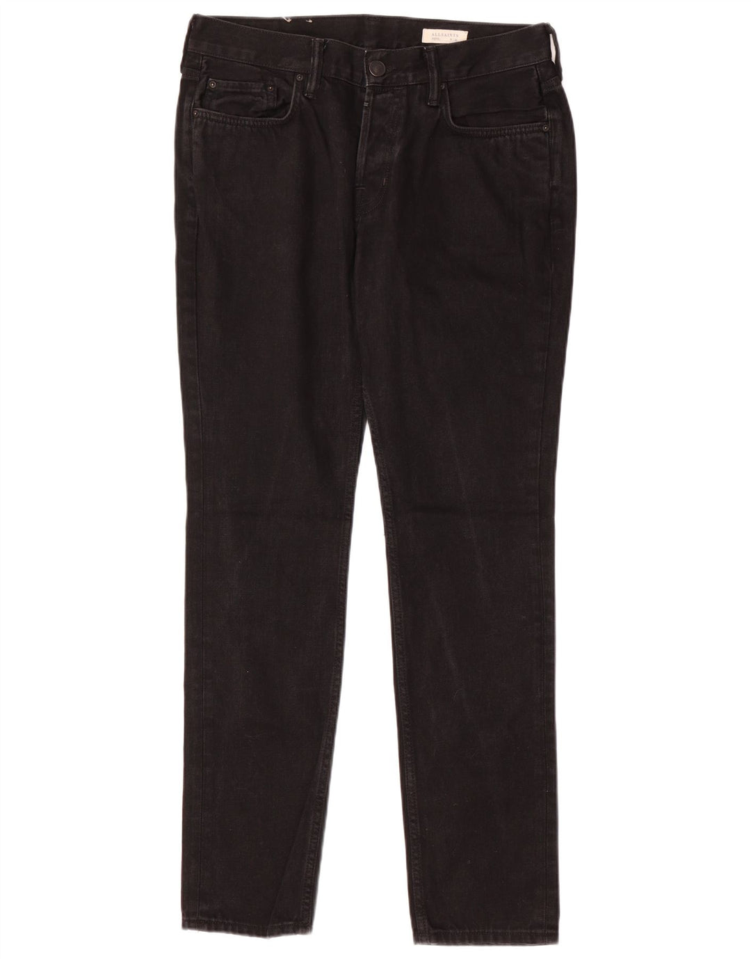 ALL SAINTS Mens Skinny Jeans W32 L31 Black Cotton
