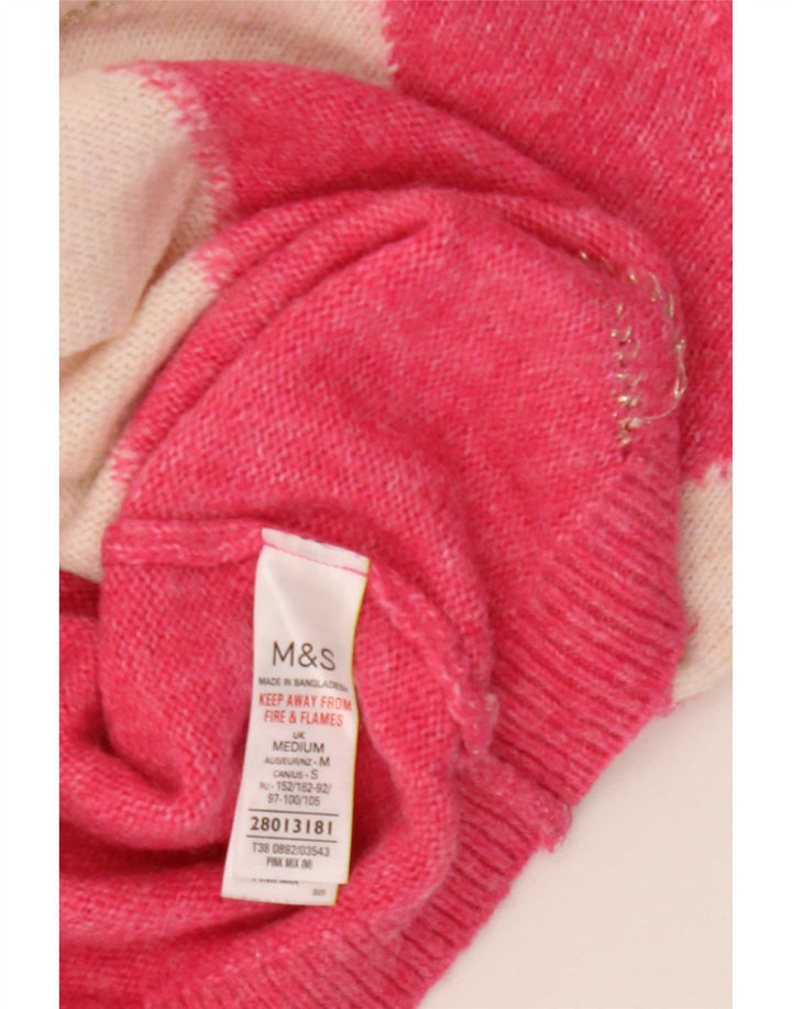 Marks & Spencer Womens Turtle Neck Jumper Sweater UK 14 Medium Pink