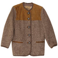 Vintage Womens 5 Button Blazer Jacket UK 14 Medium Brown Colourblock