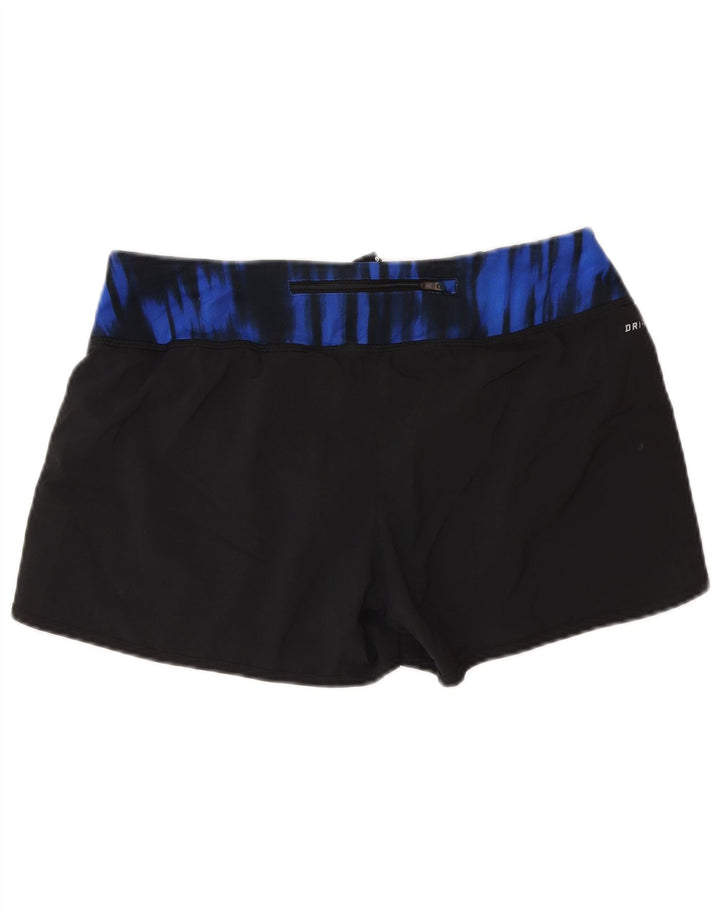 NIKE Womens Dri Fit Sport Shorts UK 14 Medium Black Tie Dye Polyester