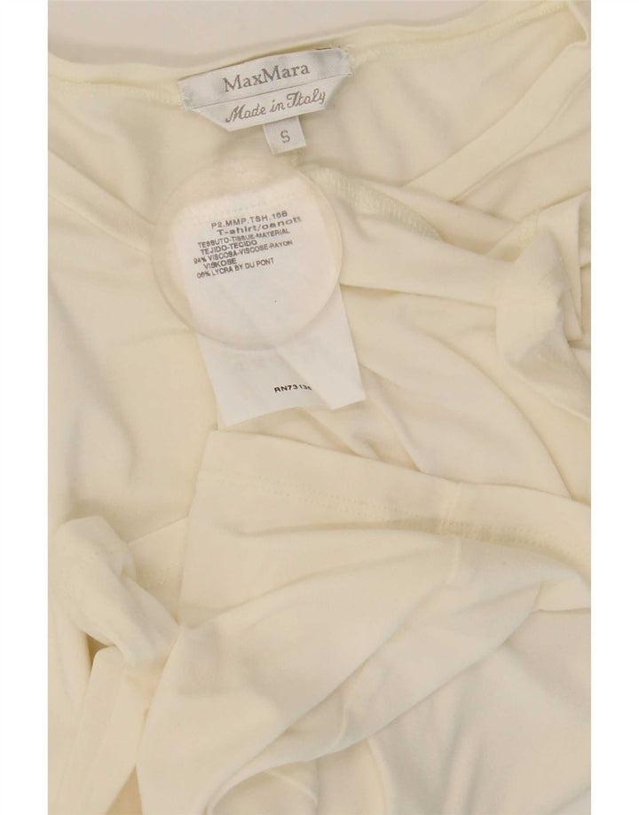 Max Mara Womens T-Shirt Top UK 10 Small White Viscose