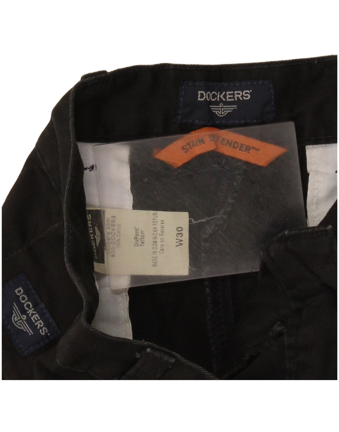 DOCKERS Mens Stain Defender Pegged Chino Shorts W30 Medium  Black Cotton